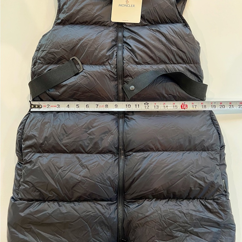 NWT Moncler Black Puffer GLYKERIA Vest with Hood Pockets Belt Size 1 Small - Picture 8 of 14